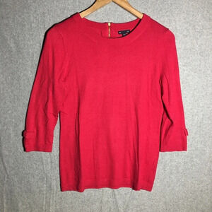 Womens Gap Blouse Red Business Casual Bow Career Work Office Christmas Holiday